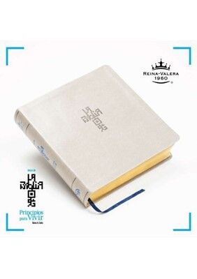 Biblia RVR60 de estudio QR Principios para Vivir - Imitación piel Arena