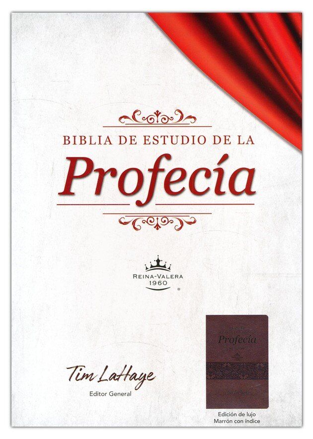 Biblia de Estudio Profecia RVR60 Piel Italiana Marrón con indice