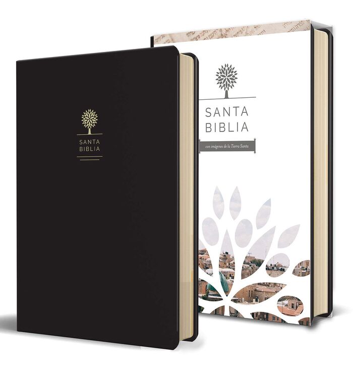 Biblia RVR60 letra grande i/piel Negro con imágenes de de Tierra Santa
