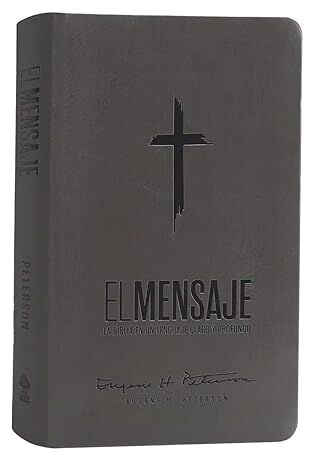 Biblia el mensaje imitación piel gris
