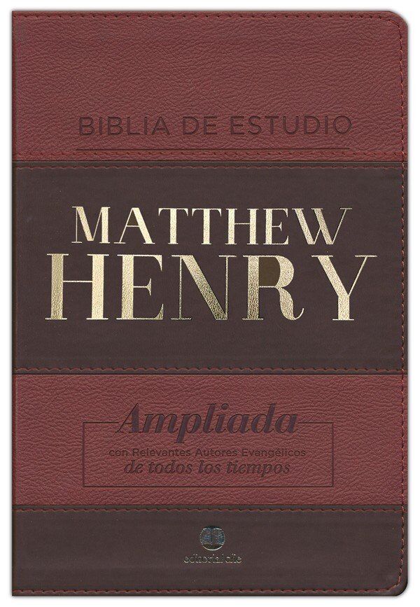 Biblia de estudio Matthew Henry i/piel marrón/marrón con índice