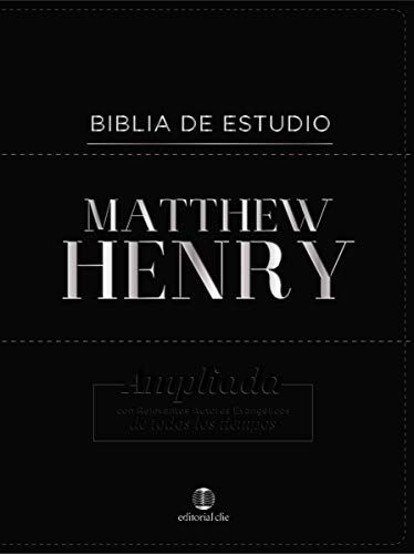 Biblia de estudio Matthew Henry piel fabricada negra