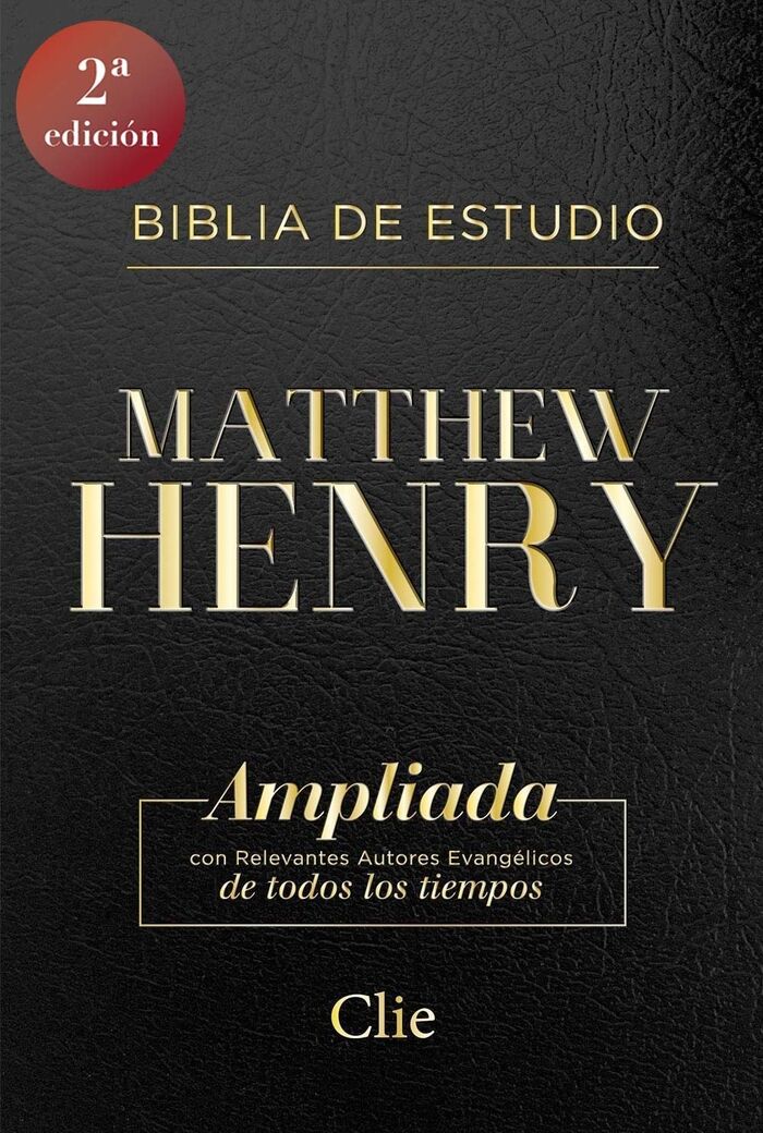 BIBLIA DE ESTUDIO MATTHEW HENRY Piel fabricada negra con índice. 2ª Edición