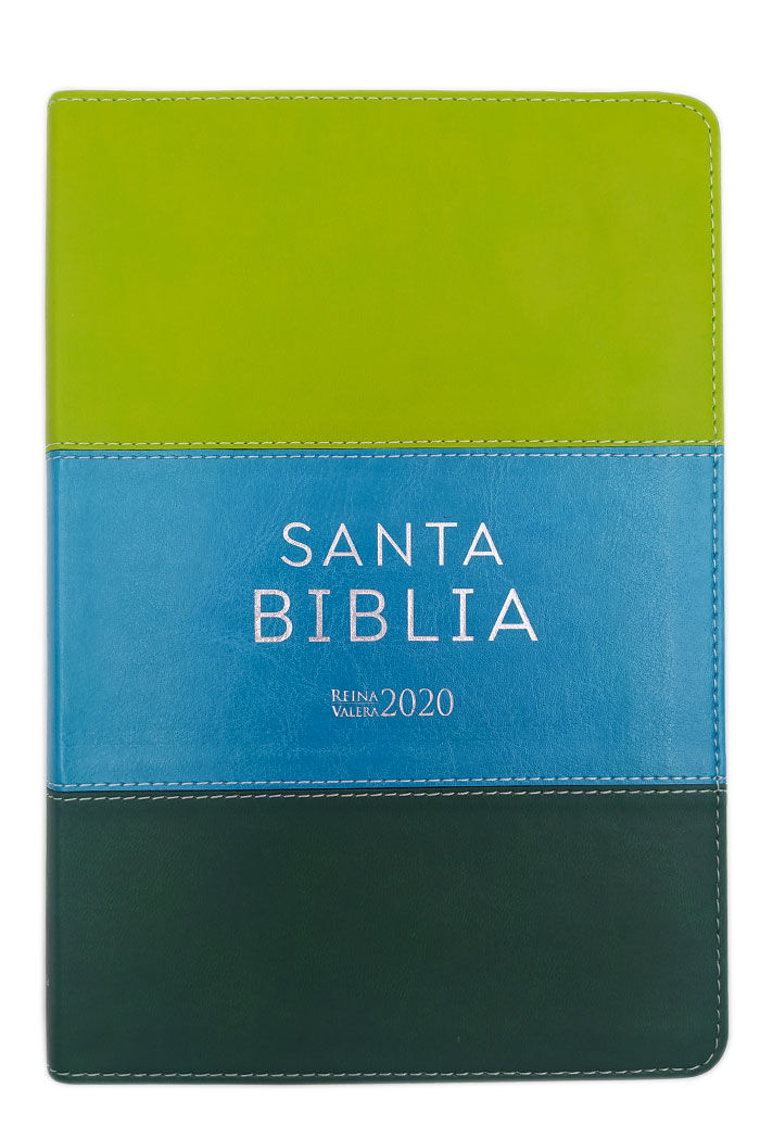 Biblia RVR2020 Letra Grande i/piel tricolor verde
