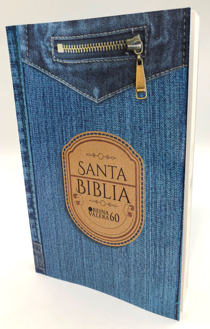 Biblia ultraeconómica RVR60 Tapa jean impresa - Abba y Sociedad Bíblica ...