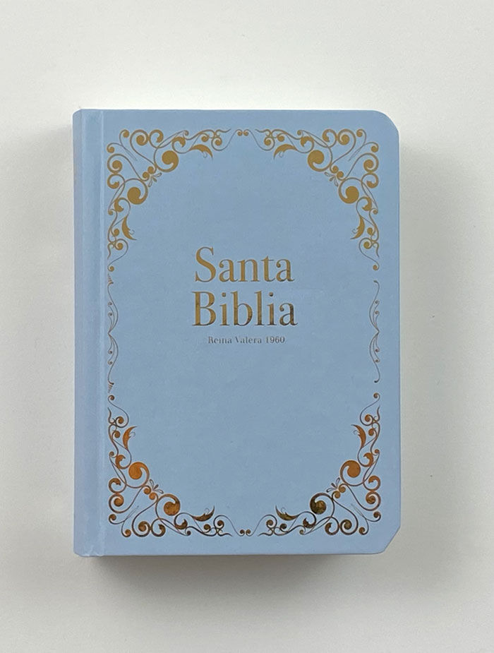 Biblia RVR60 Bolsillo Azul Tapa Flex colección oro