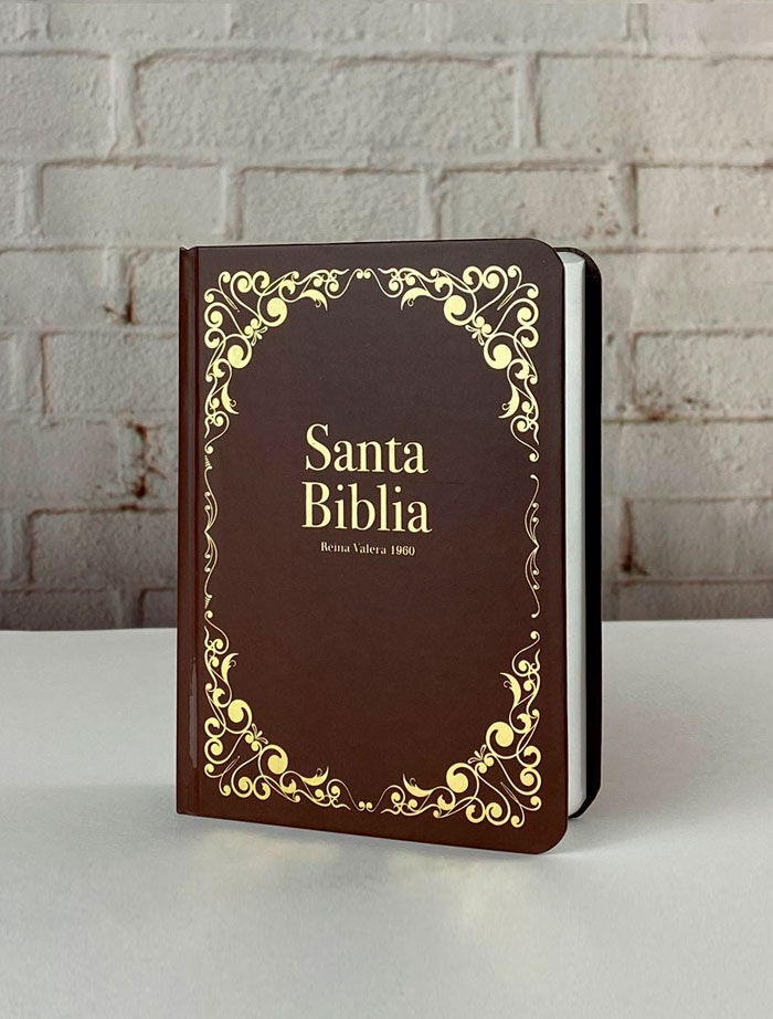 Biblia RVR60 Bolsillo Marrón Tapa Flex colección oro