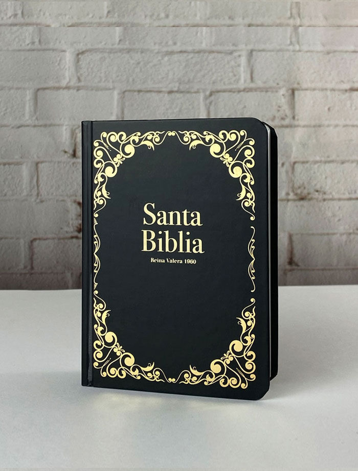 Biblia RVR60 Bolsillo Negro Tapa Flex colección oro