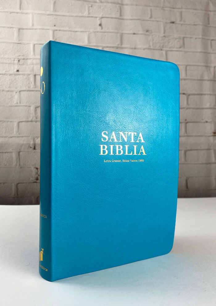 Biblia RVR60 Letra grande tamaño manual i/piel turquesa