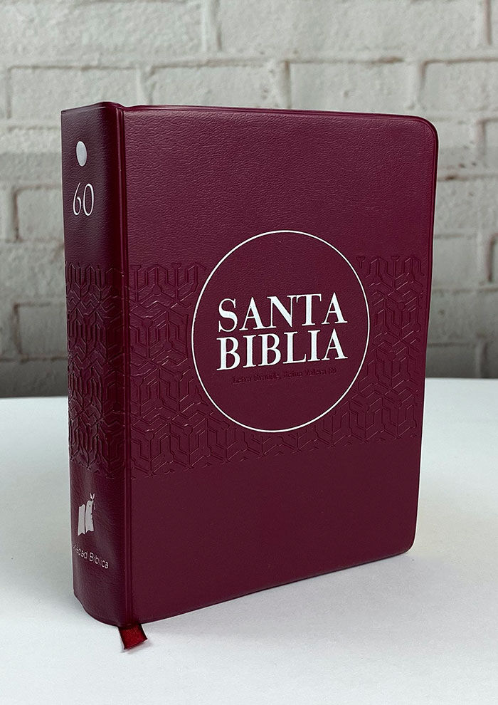 Biblia Reina Valera 1960 de bolsillo vinilo color vino con canto