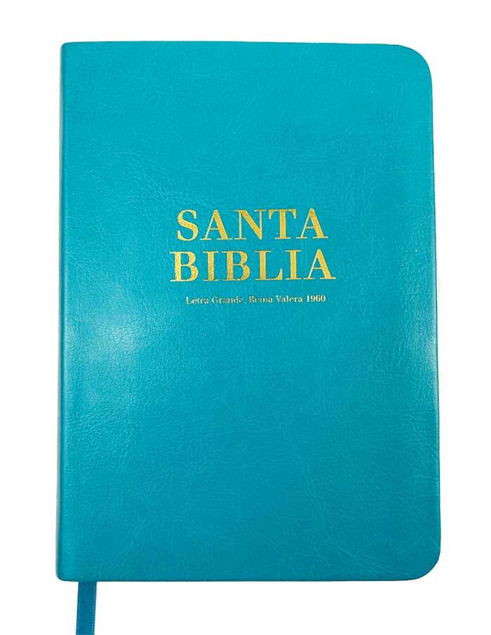 Biblia RVR60 Letra grande portatil i/piel turquesa