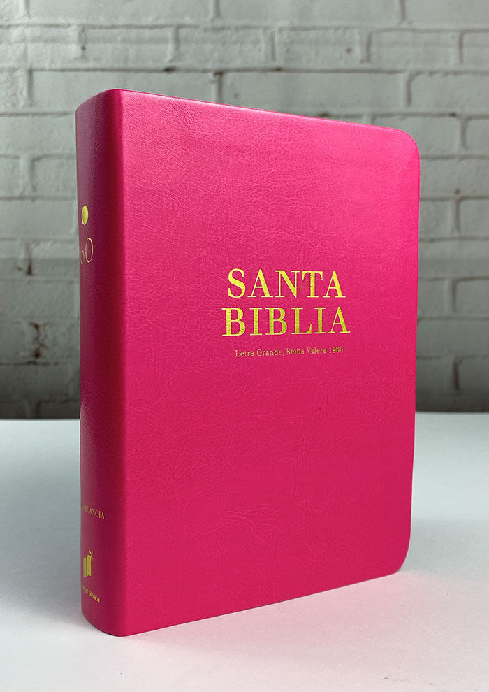 Biblia RVR60 Letra grande portatil i/piel rosa