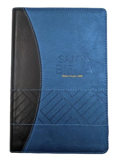 Biblia RVR60 Tamaño manual letra grande con cierre negro/azul