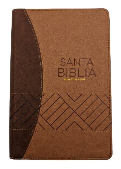 Biblia RVR60 Tamaño manual letra grande con cierre café/café
