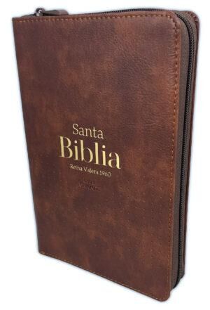 Biblia RVR60 Tamaño manual letra grande Cierre/Índice Café Colección Elegancia