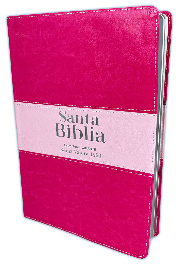 Biblia RVR60 Letra Súper Gigante i/piel rosa/rosa colección bitono