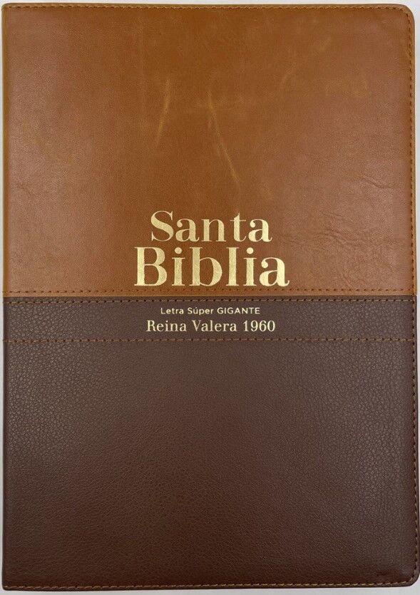 Biblia RVR60 Letra Súper Gigante i/piel café/café con índice colección bitono