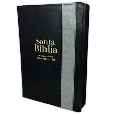 Biblia RVR60 Letra Súper Gigante i/piel negro/gris con cierre colección bitono