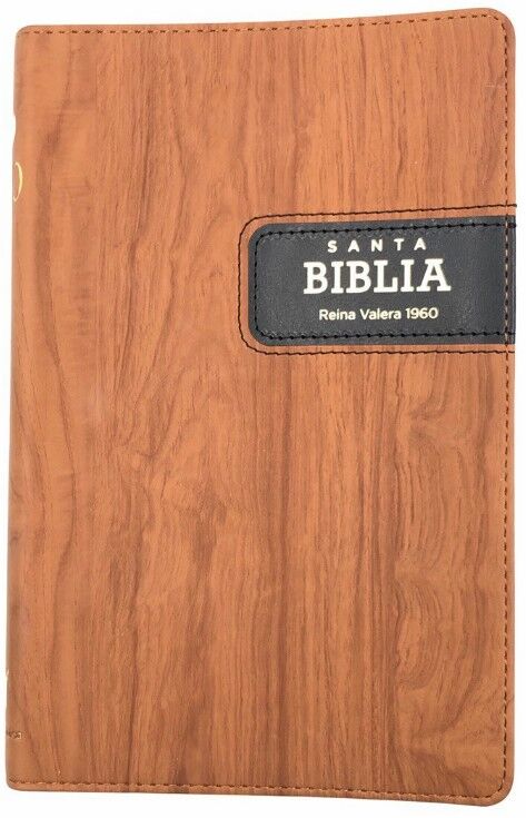 Biblia RVR60 ultrafina i/piel Madera roble oscuro