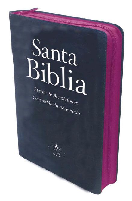 Biblia RVR60 Jean Tamaño Portatil cierre canto rosa con índice