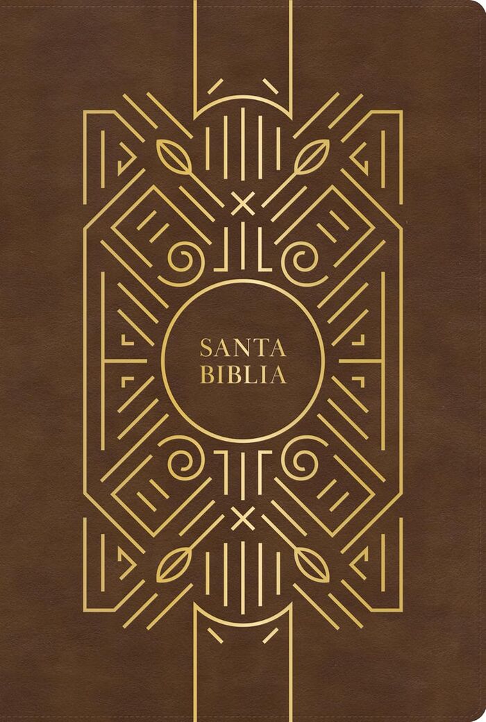 Biblia RVR60 de credos y confesiones, café, símil piel