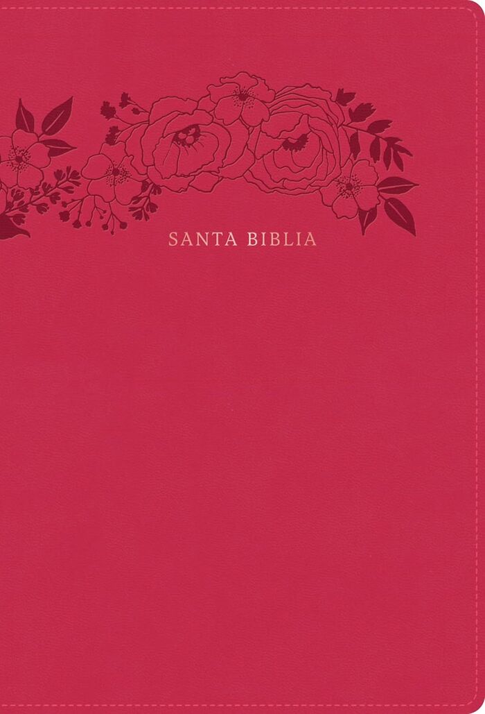 Biblia RVR60 LEtra Súpergigante i/piel Rosa floral con índice