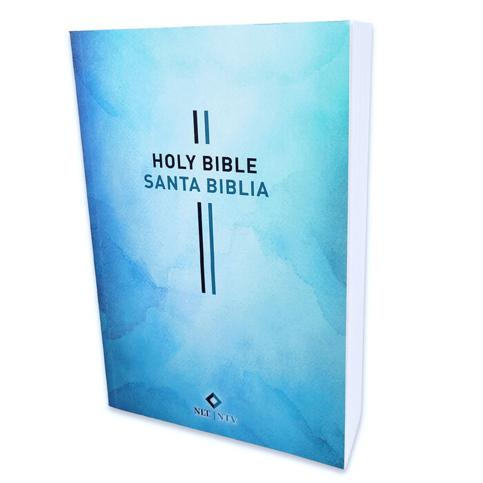 Biblia Bilingüe NTV - NLT, tapa rústica azul
