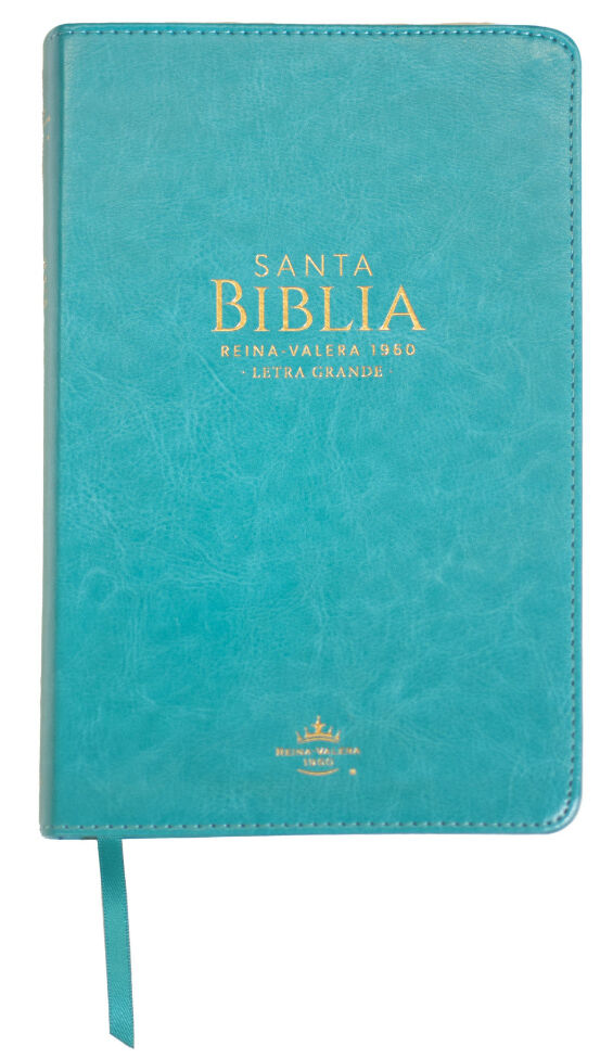 Biblia RVR60 Tamaño Manual Letra Grande i/piel TURQUESA