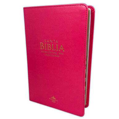 Biblia RVR60 Tamaño Manual Letra Grande i/piel con índice FUCSIA