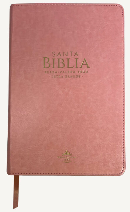 Biblia RVR60 Tamaño Manual Letra Grande i/piel con índice ROSA CLARO