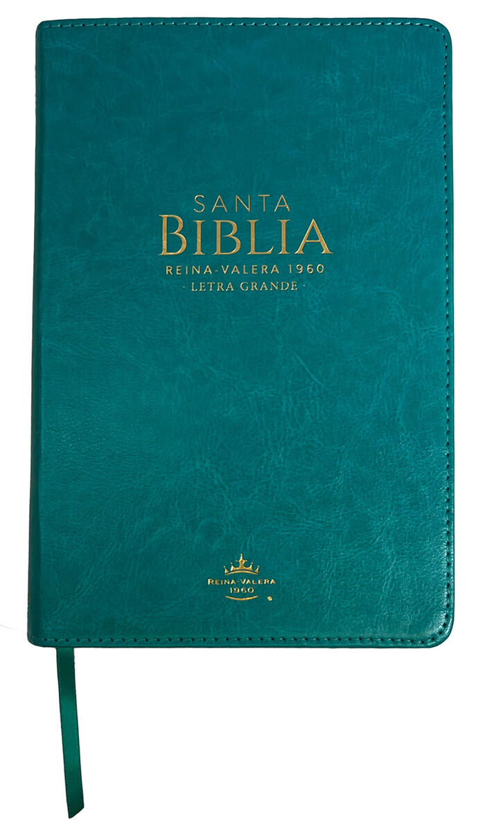 Biblia RVR60 Tamaño Manual Letra Grande i/piel con índice TURQUESA
