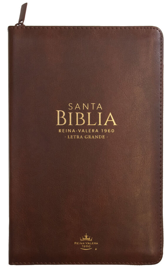 Biblia RVR60 Tamaño Manual Letra Grande i/piel CAFÉ con cierre (PLUS)