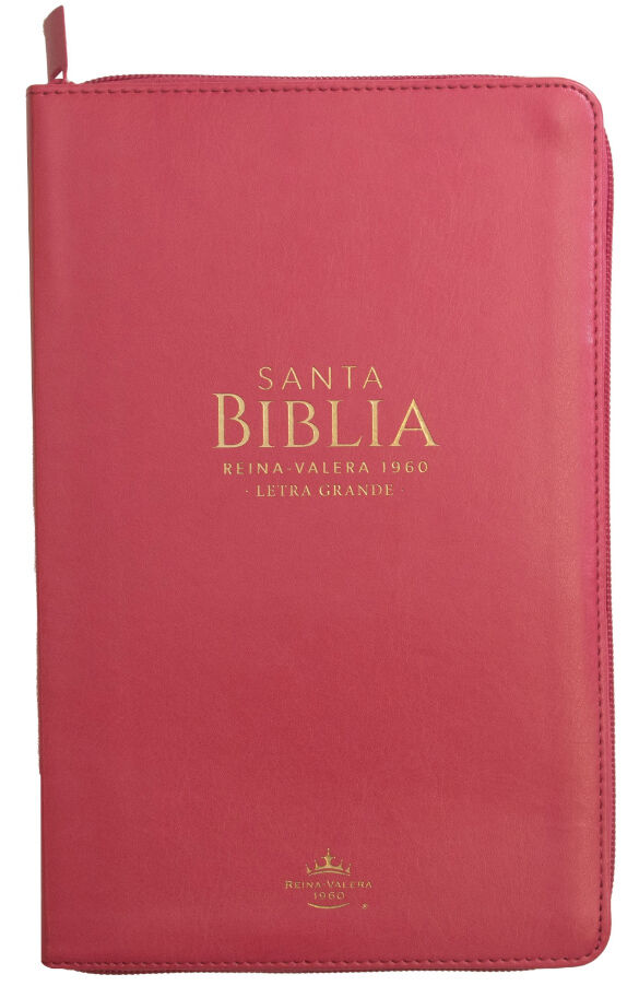 Biblia RVR60 Tamaño Manual Letra Grande i/piel FUCSIA con cierre (PLUS)