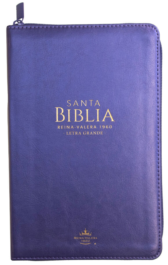 Biblia RVR60 Tamaño Manual Letra Grande i/piel LILA con cierre (PLUS)