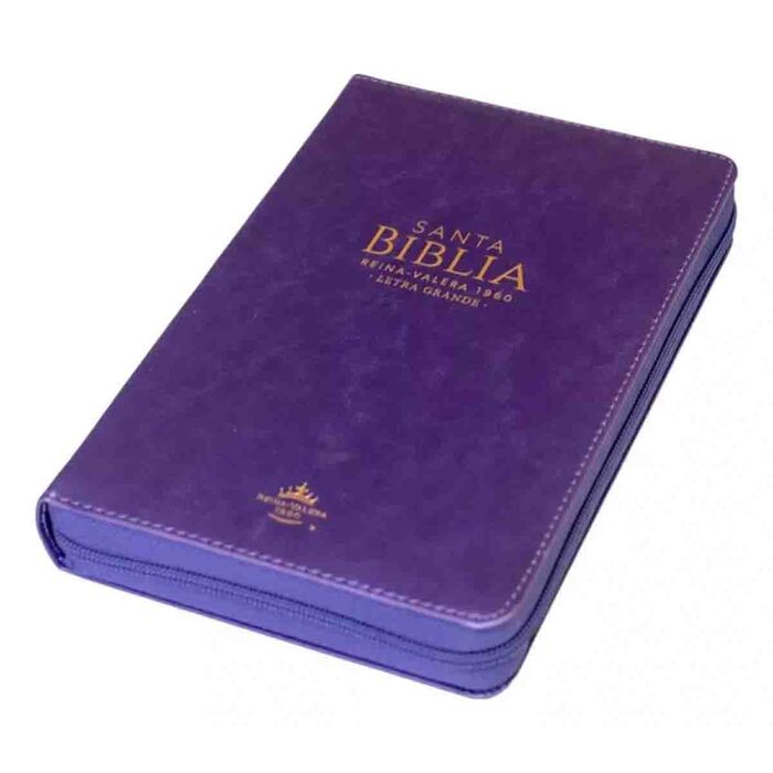 Biblia RVR60 Tamaño Manual Letra Grande i/piel LILA con cierre (PLUS)