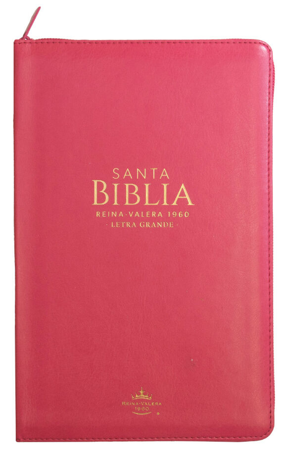 Biblia RVR60 Tamaño Manual Letra Grande i/piel FUCSIA con cierre/índice