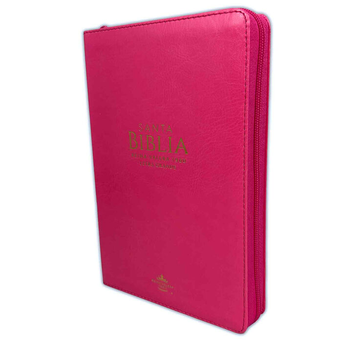 Biblia RVR60 Tamaño Manual Letra Grande i/piel FUCSIA con cierre/índice