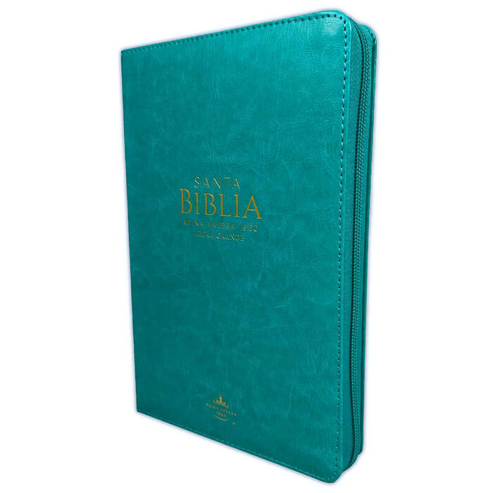 Biblia RVR60 Tamaño Manual Letra Grande i/piel TURQUESA con cierre/índice