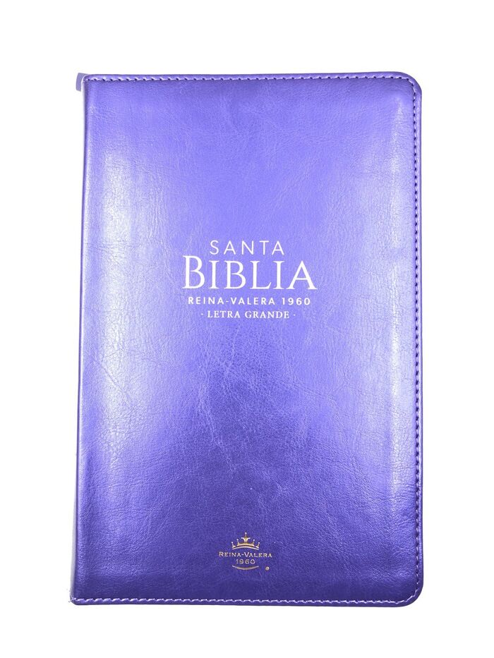 Biblia RVR60 Tamaño Manual Letra Grande i/piel LILA con cierre/índice