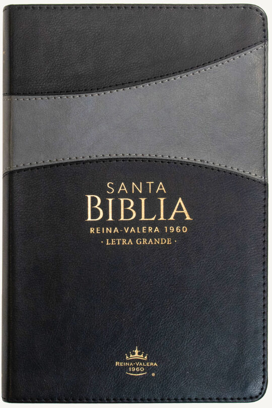 Biblia RVR60 Tamaño Manual Letra Grande i/piel NEGRO/GRIS (Colección Banda)