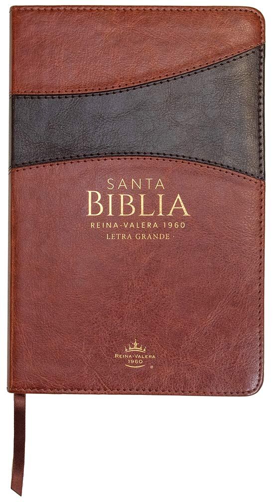 Biblia RVR60 Tamaño Manual Letra Grande i/piel MARRÓN/MARRÓN con índice (Colección Banda)
