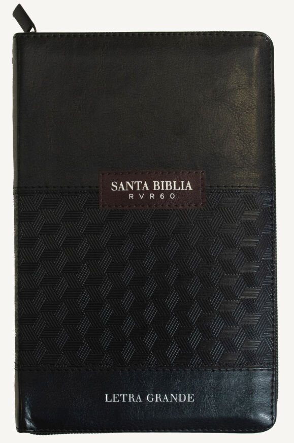 Biblia RVR60 Tamaño Manual Letra Grande i/piel con cierre/índice Negro/Marrón (ABBA Classic)