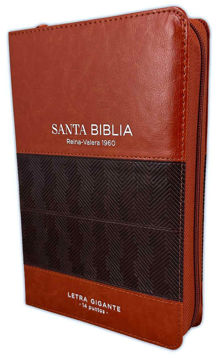 Biblia RVR60 Tamaño Manual Letra Gigante i/piel con cierre/índice café/café FRANJA