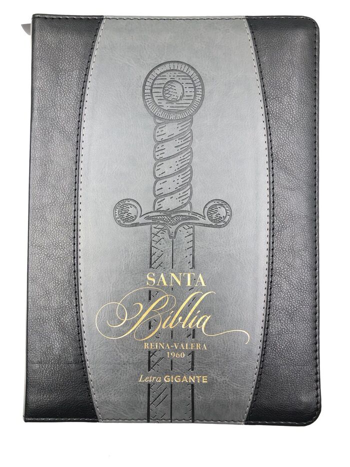 Biblia RVR60 Tamaño Gigante Letra 15 puntos i/piel con cierre/índice negro/gris ESPADA