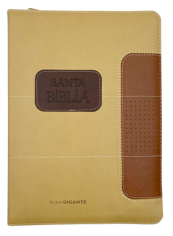 Biblia RVR60 Tamaño gigante Letra 15 puntos i/piel con cierre/índice Beige/marrón (punteado)
