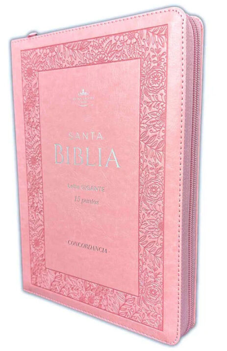 Biblia RVR60 Tamaño Gigante Letra 15 puntos i/piel con cierre/índice Rosa CON CENEFA CLÁSICA