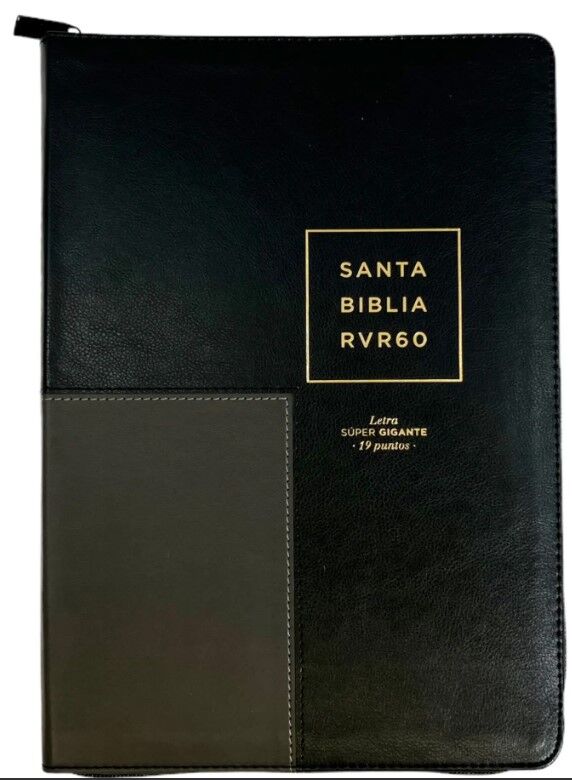 Biblia RVR60 súper gigante letra 19 puntos i/piel cierre/índice negro cuadro