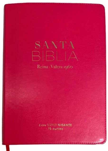 Biblia RVR60 súper gigante letra 19 puntos i/piel fucsia (básica)