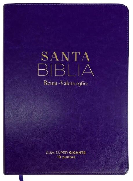 Biblia RVR60 súper gigante letra 19 puntos i/piel lila (básica)