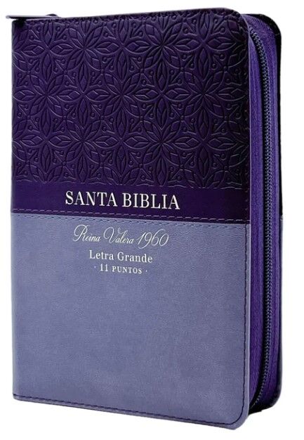 Biblia RVR60 portátil Letra 11 puntos i/piel con cierre/índice BITONO LILA